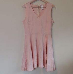 Bar III Coral Fit n Flair V Neck Dress